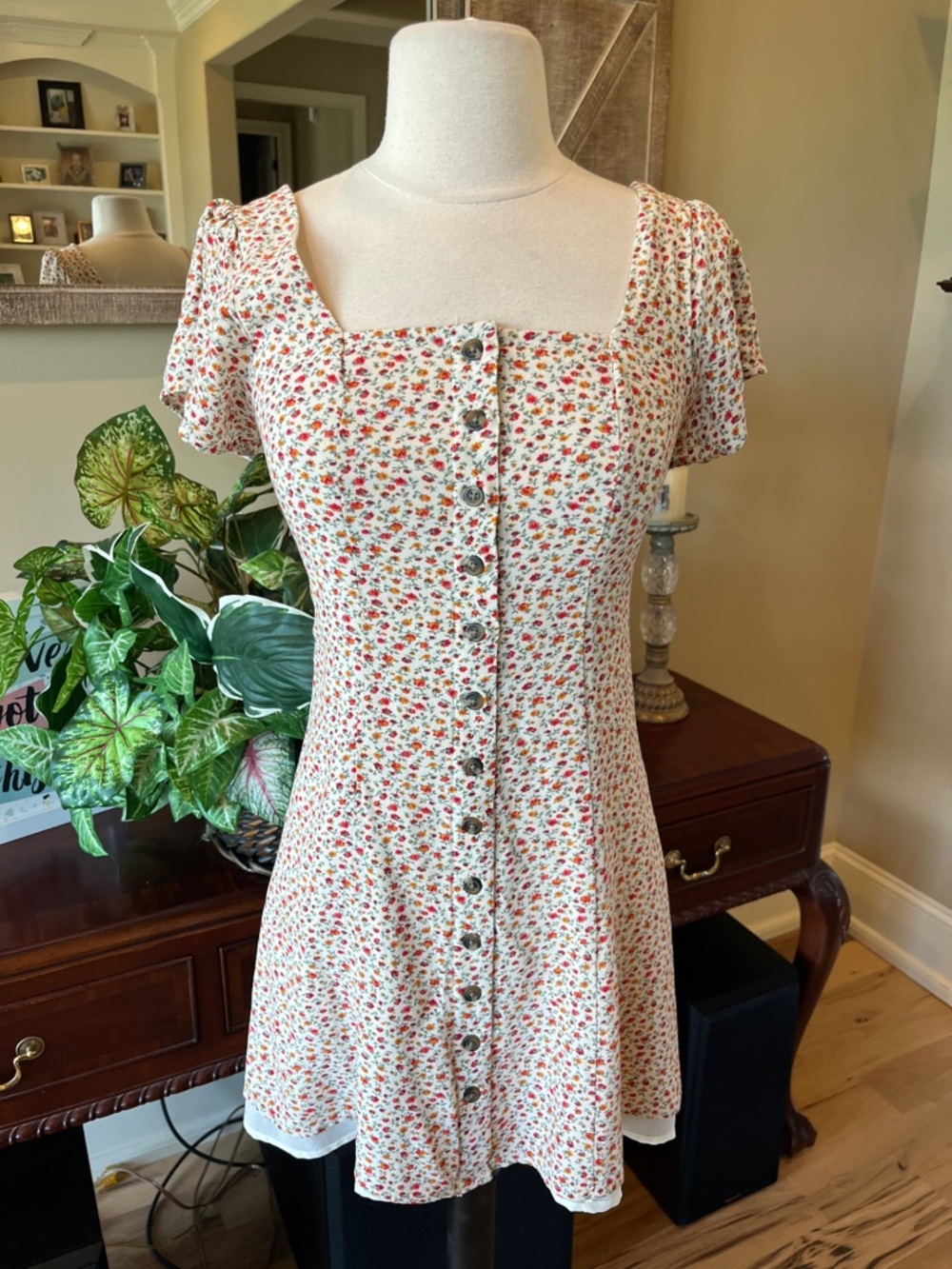 Summer Dress Floral Mini American Eagle XS Womens
